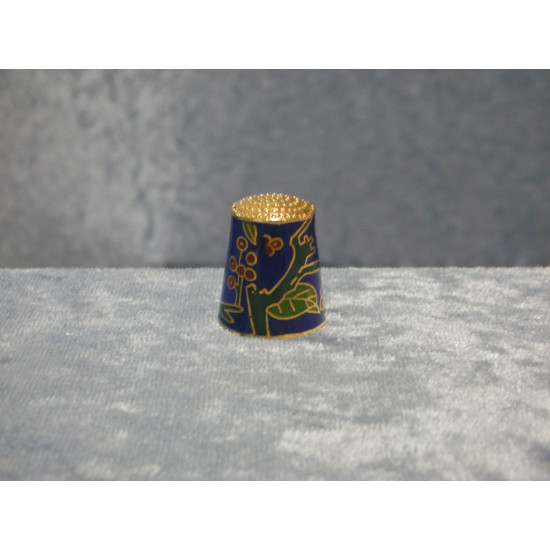 Fingerbøl i Cloisonne lilla, 2.5x2 cm