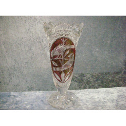Krystal Vase, 25.5x11.5 cm, Bøhmisk glas