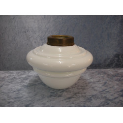Opal white Glass container / Basket container for kerosene / oil, 12x14.5 cm