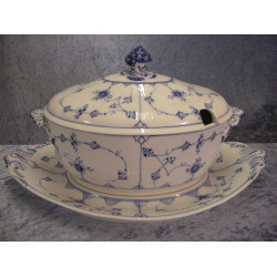 Fluted plain, Tureen with dish no 214+217, 19x31x20 cm, Factory first, RC