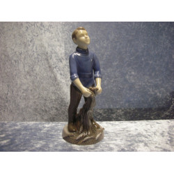 Boy with fish and net no 2338, 19 cm, Factory first, B&G