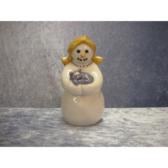 Snowman / Snow girl with cat nr 018, 11 cm, Factory first, RC