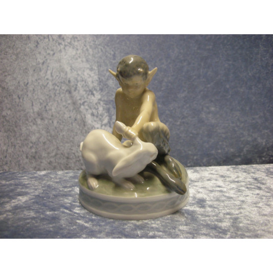 Faun with rabbit no 439, 14 cm, Factory first, RC