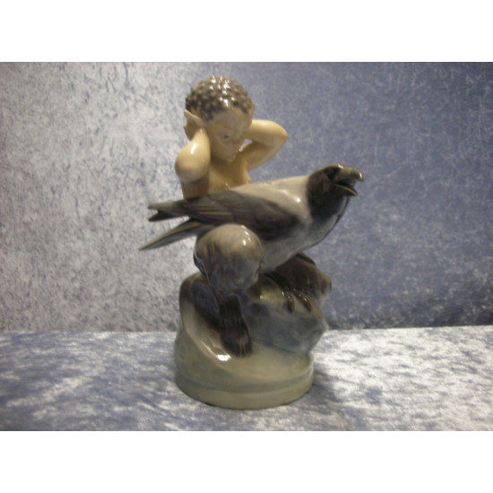 Faun with crow no 2113, 17 cm, Factory first, RC