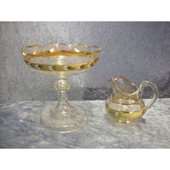 Sugar and Cream set with gold, 14.5x14 cm