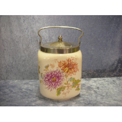 Biscuits bucket beige with flowers, 16x12 cm without handle