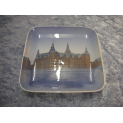 Plate / Dish no 1300/6537, Frederiksborg Castle, 12.5x12.5cm, Factory first, B&G