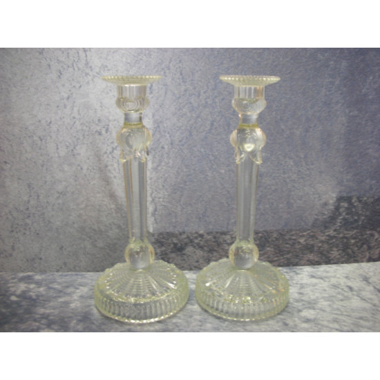 2 glass Candlesticks, 26 cm