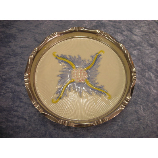 Fad / Skål, Porcelæn med sølvplet kant, 2.2x17.3 cm