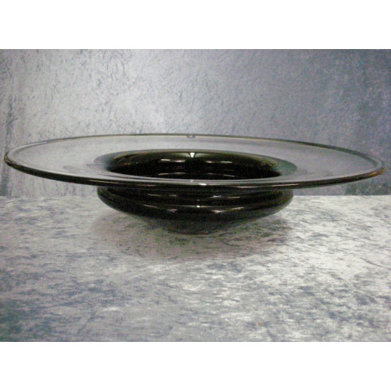 Unique glass, Torben Jorgensen, Bowl / Dish black, 10.5x47 cm, Holmegaard