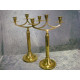 2 pcs 3 armed Jugend brass candlesticks, 37.5x24.5x13 cm