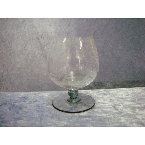 Bøhmisk glas, Cognac / Brandy klart / gråt, 10x5.5 cm