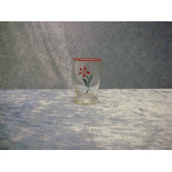 Snapseglas / Dramglas med blomst, 5x3.5 cm, Holmegaard