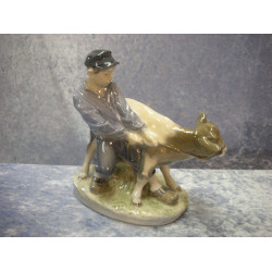 Boy with calf no 772, 17x16 cm, Factory first, RC