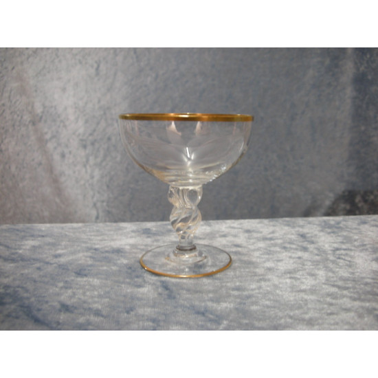 Seagull glass with gold, Liqueur bowl, 8 cm, Lyngby