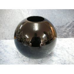 Pure glas, Kuglevase sort, 14x15 cm, Holmegaard