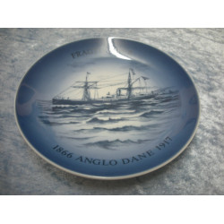 Danish Marine plate no 21-1991, Freight steamer, Anglo Dane 1866 to 1917, Factory first, Bing & Grondahl