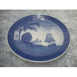Memorial plate, James Cook Hawaii 1778-1978, 18.5 cm, Royal Copenhagen