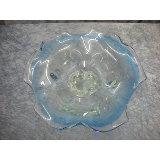 Glass bowl turquoise, 13x33 cm