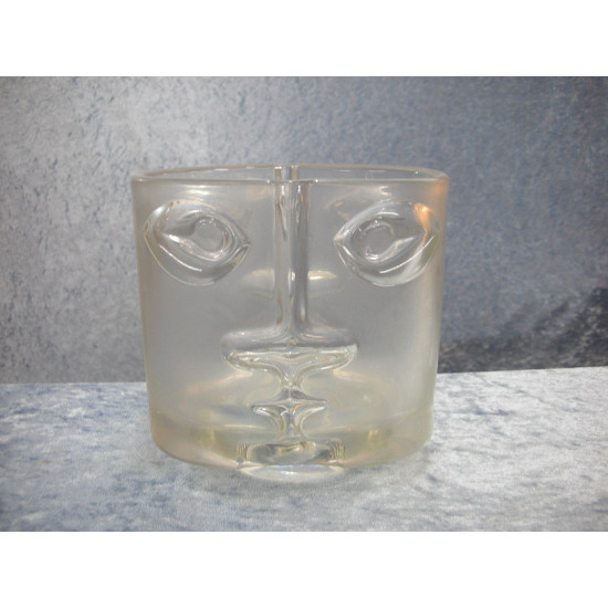 Glass Vase with face, 14x14x10 cm