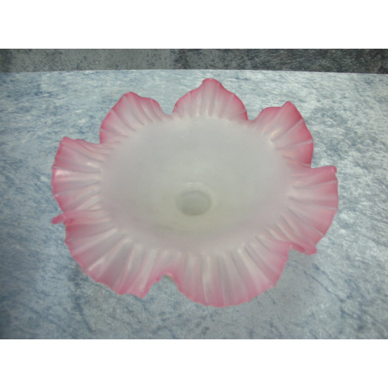 Business card bowl / Centerpiece on glass base pink, 12.5x23 cm