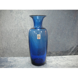 Glas Vase blå, 22.5x7.5 cm, Holmegaard