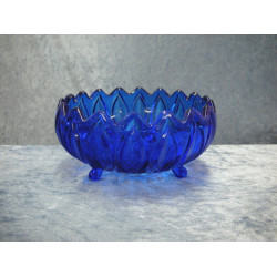 Glass Bowl on 3 feets blue, 7x14 cm