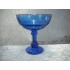 Glas Skål på fod / Opsats blå, 24.5x21.5 cm
