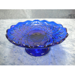 Glass Business card dish / dish on foot blue, 7x16.5 cm