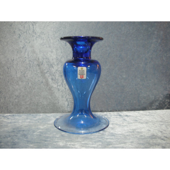 Balustra Lysestage / Vase blå glas, 15 cm, Holmegaard