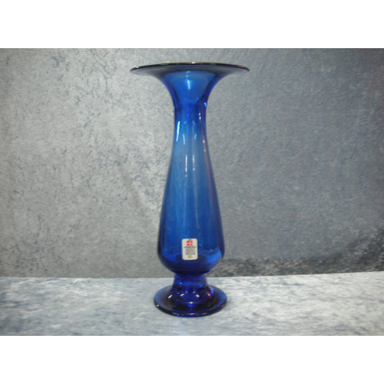 Balustra Lysestage / Vase blå glas, 22 cm, Holmegaard