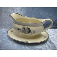 Black Rose china, Sauce bowl / Gravy boat, 10x21x14 cm, Kpm-2