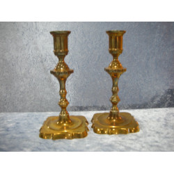 2 Old brass Candlesticks, 17 cm