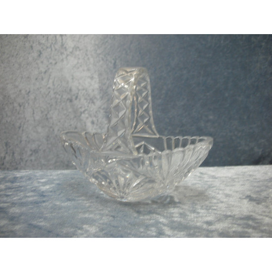 Crystal Bowl with handle, 12x15x8.5 cm, Anna Hütte Germany