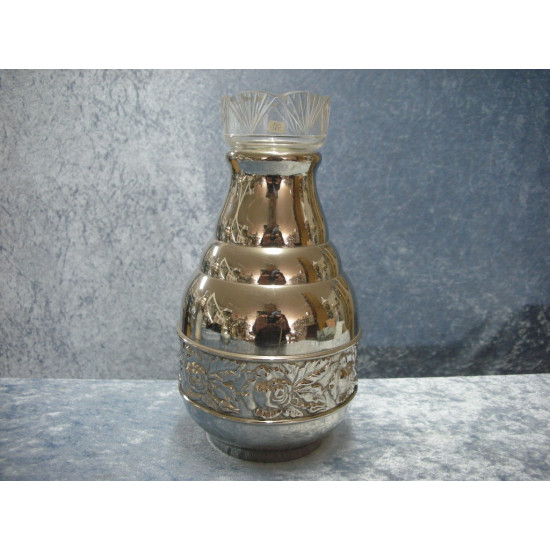 Silver Plate Vase with glass insert, 22.5 cm