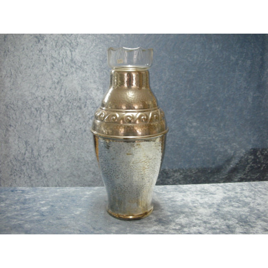 Silver Plate Vase with glass insert, 26 cm