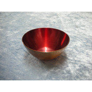 Kobber skål med rød emalje, 4.2x9.3 cm