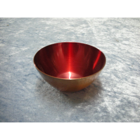 Copper bowl with red enamel, 4.2x9.3 cm