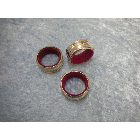 3 silverplate Napkin rings, 1.5x4 cm