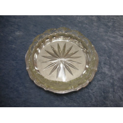 Saltkar / Skål på sølvplet fad, 2.8x12.5 cm