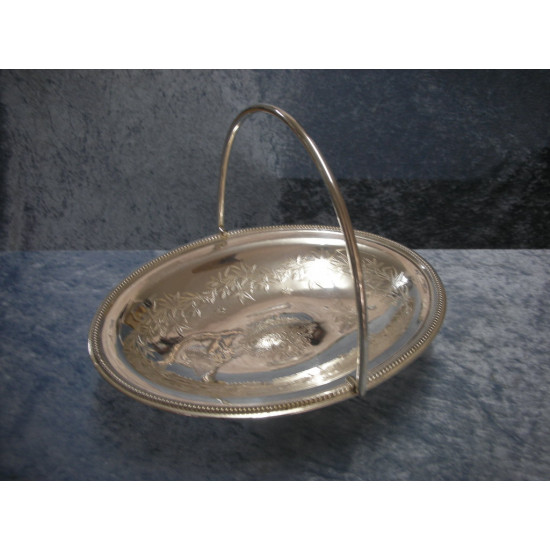 Silver Plate Dish with handle, 6.5x28x21 cm without handle