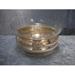 Sølvplet skål med glasindsats, 12.8x25 cm, B&T