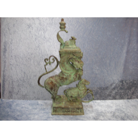 Patineret Hindu Bronze figur, 43x27x14 cm