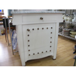 Antique washbasin cabinet in wood and marble, h110x77x47 cm