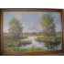 Maleri med sø og fugle, 77x106 cm, TP.