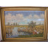 Maleri med sø og jagthunde, 58x77 cm, Svend Jensen