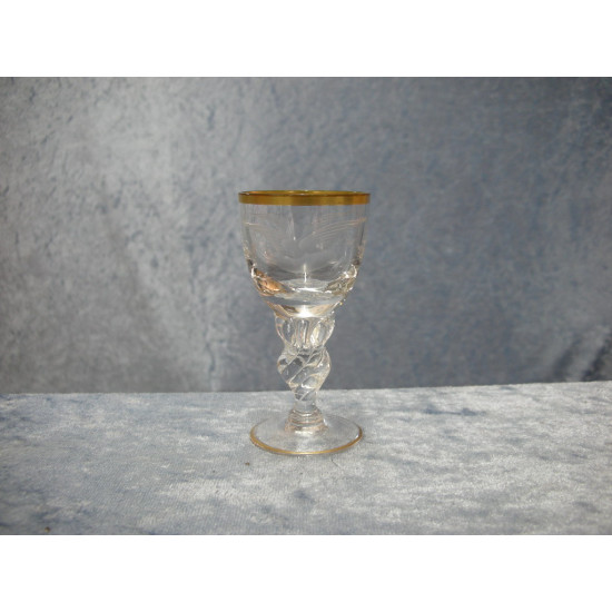 Seagull glass with gold, Schnaps, 8 cm, Lyngby