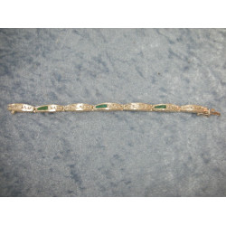 Sterling silver Bracelet with jade, 18.5 cm