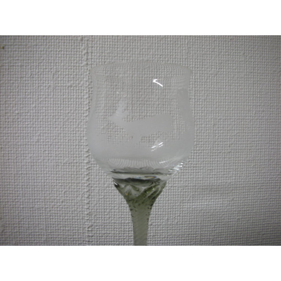 Bøhmisk glas, Vinglas klart / lysegrå / lyselilla, 19x7 cm, Jeiska