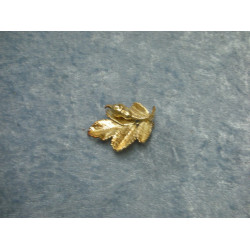 Gold-plated Sterling silver Flora Danica Brooch, Leaf with bud, 2.8x4 cm